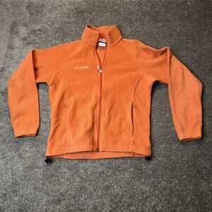 Columbia Women’s Fleece Jacket Size M Peach Orange Full Zip Soft Warm Layer